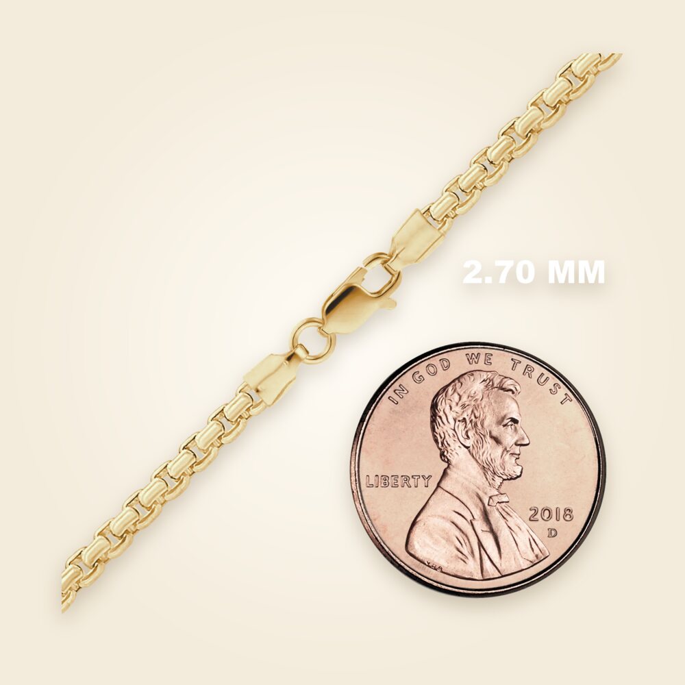 Round Box Bracelet in 14K Gold-Filled (1.60 mm - 5.00 mm), shown in Gold-Filled