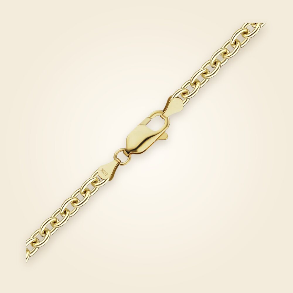 Medium Round Cable Necklace in 10K Yellow Gold (1.05 mm - 2.00 mm), shown in 10K Yellow Gold
