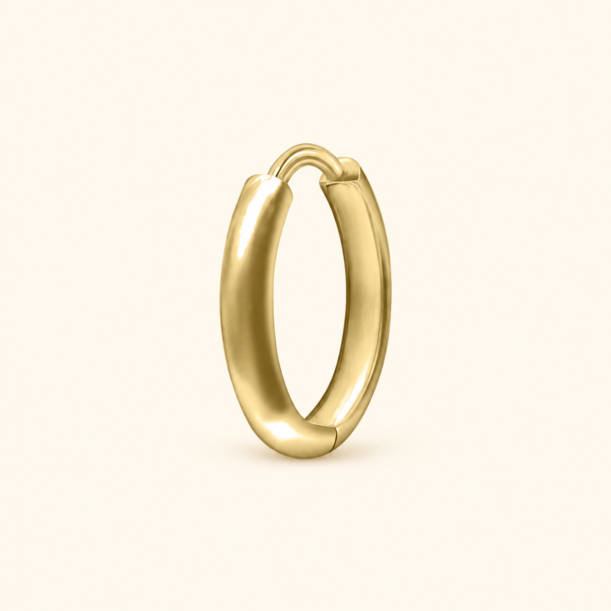 Round (Huggie) Hoop Earring in 14K Gold