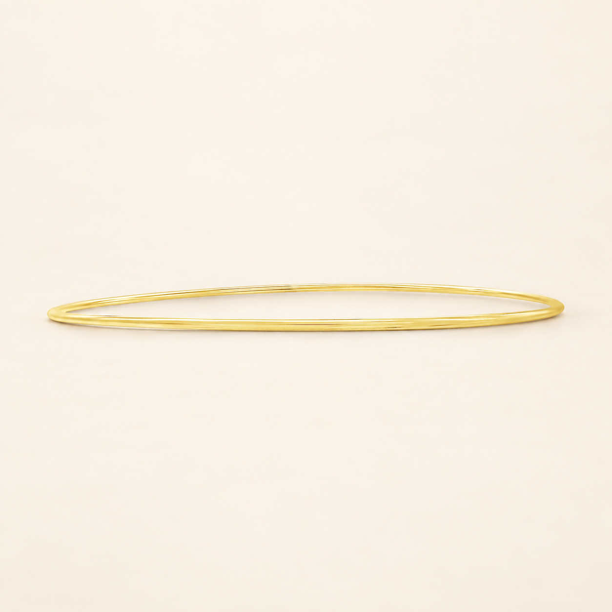 Plain Wire Bangle Bracelet in 10K Gold